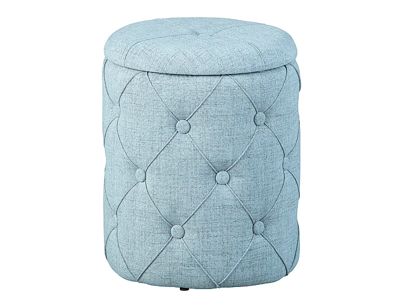 Pouf Ymas, sgabello con contenitore grigio.