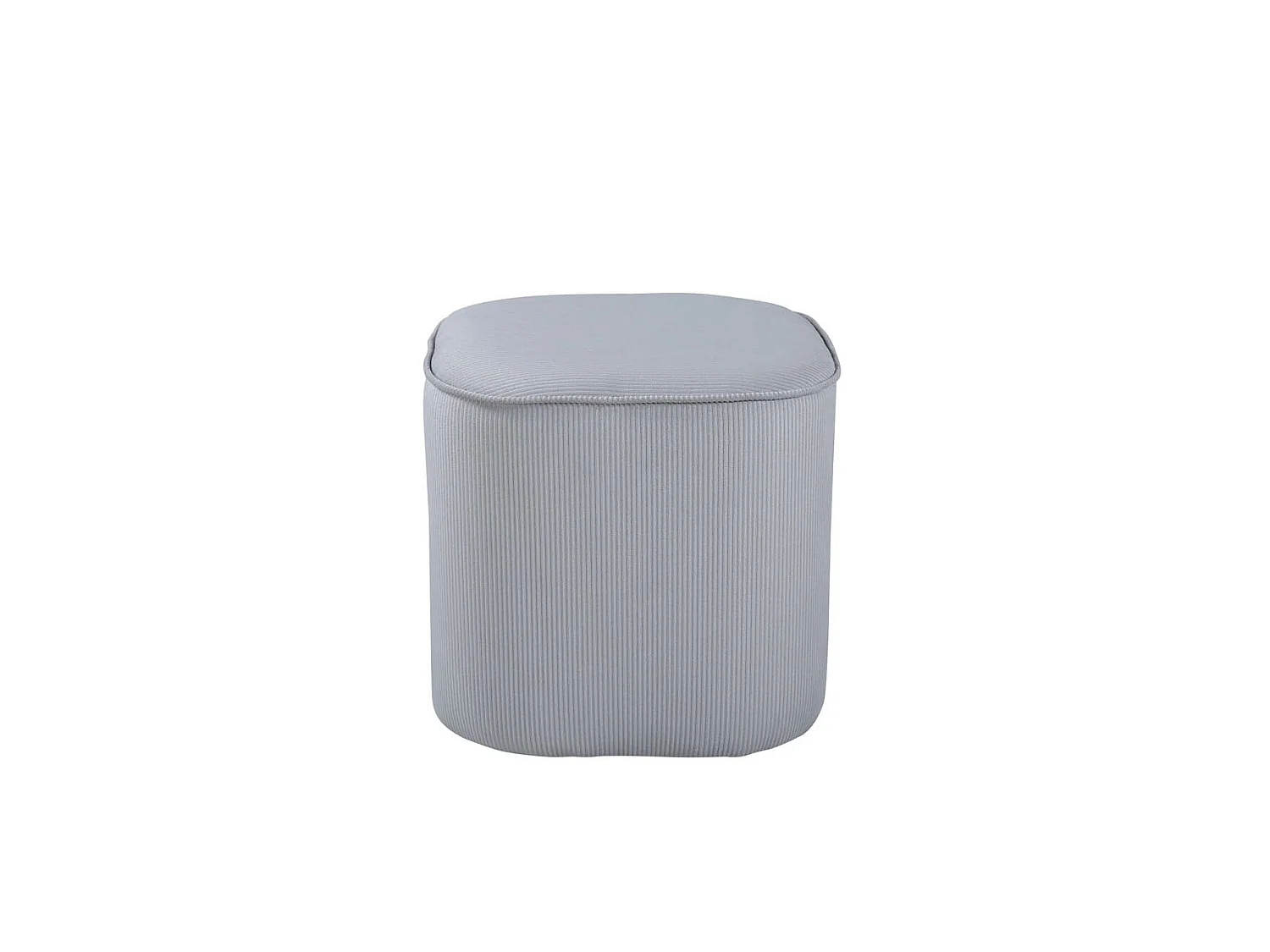 Pouf en Velours Côtelé "Piff" 44cm Gris