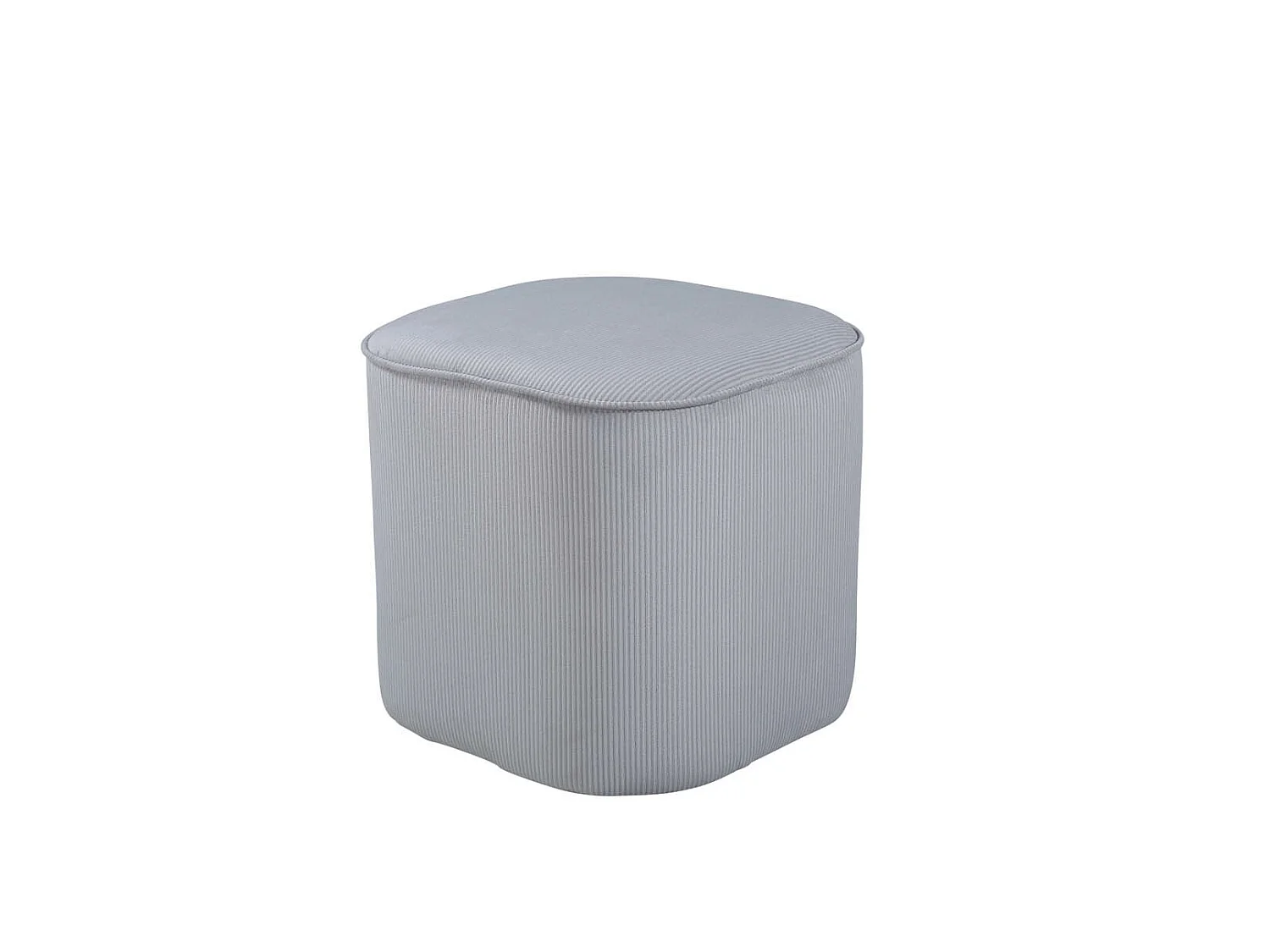 Pouf en Velours Côtelé "Piff" 44cm Gris