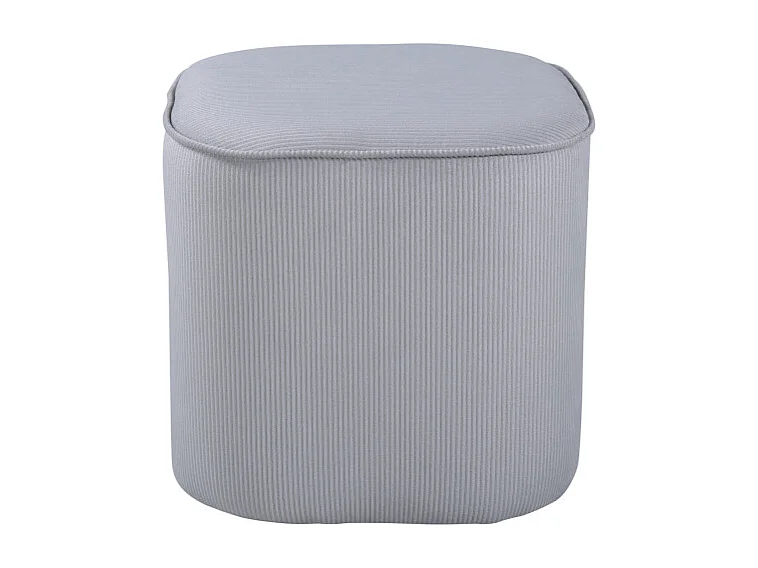 Pouf en Velours Côtelé "Piff" 44cm Gris