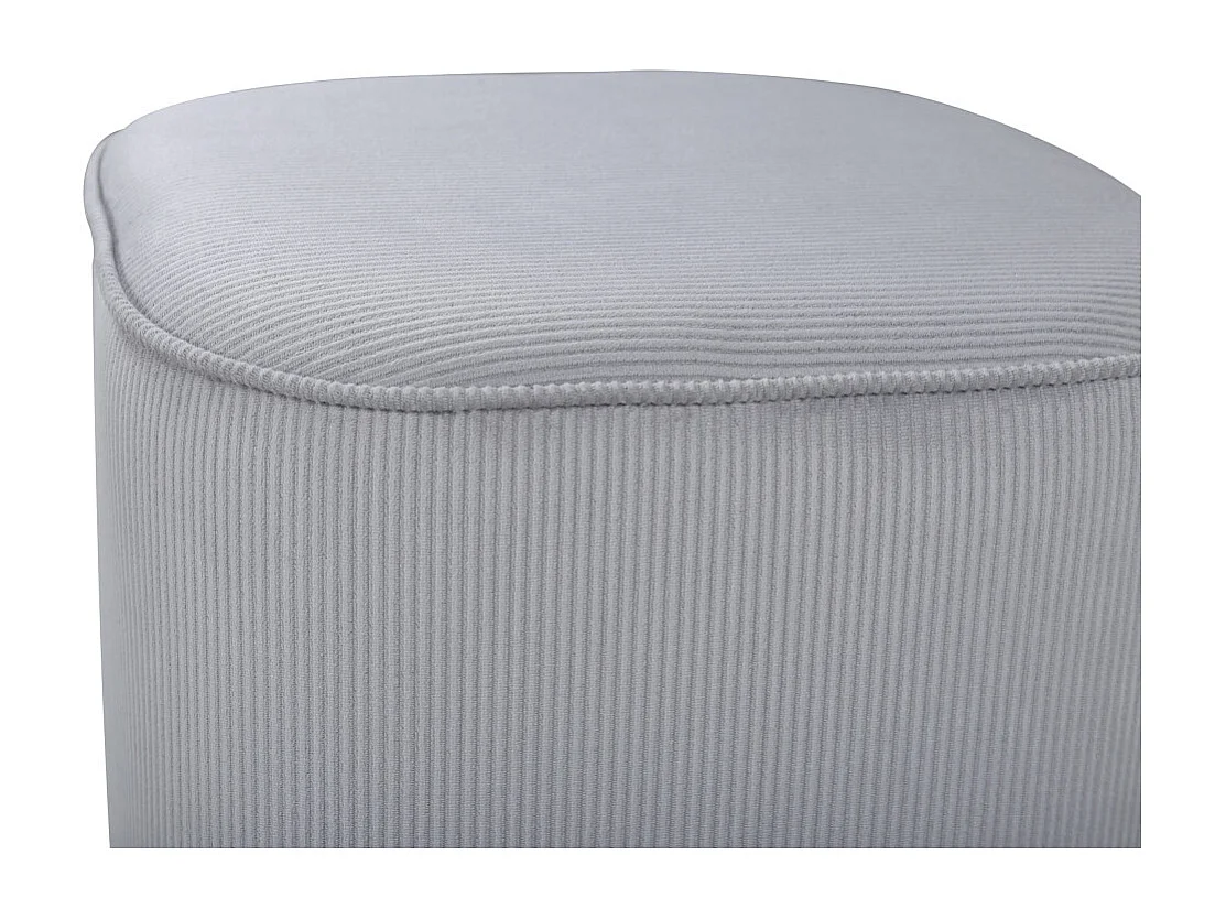 Pouf en Velours Côtelé "Piff" 44cm Gris