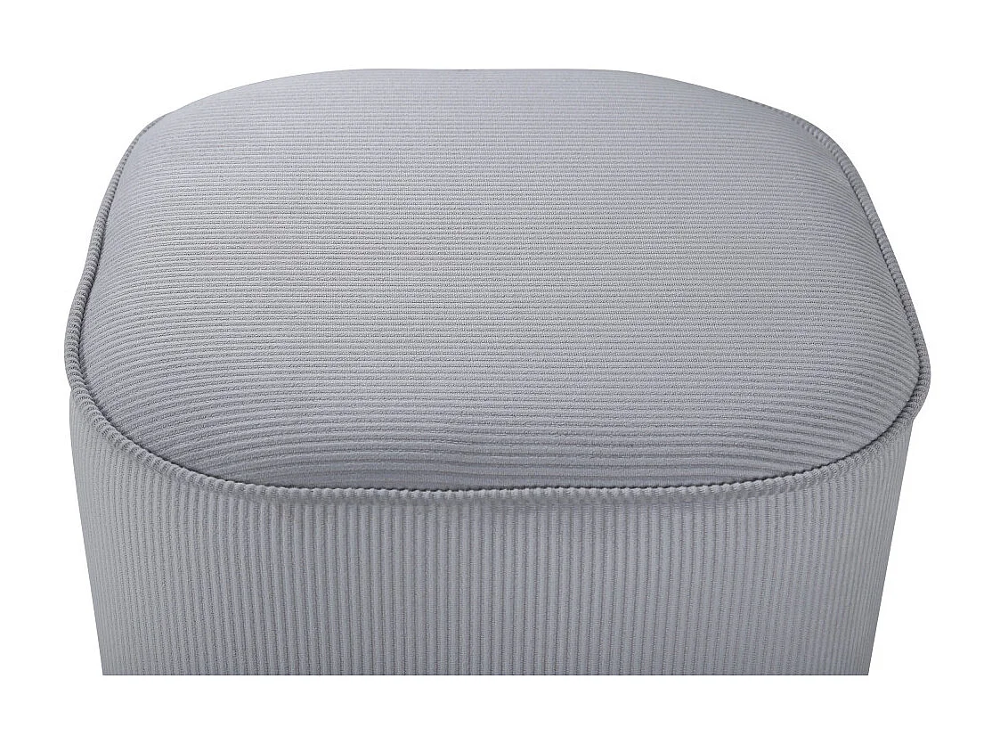 Pouf en Velours Côtelé "Piff" 44cm Gris