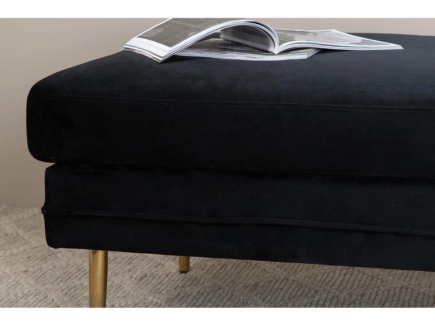 Pouf Design en Velours "Boom" 90cm Noir