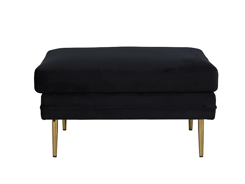 Boom Pouf, Hocker Velour schwarz, Messing.