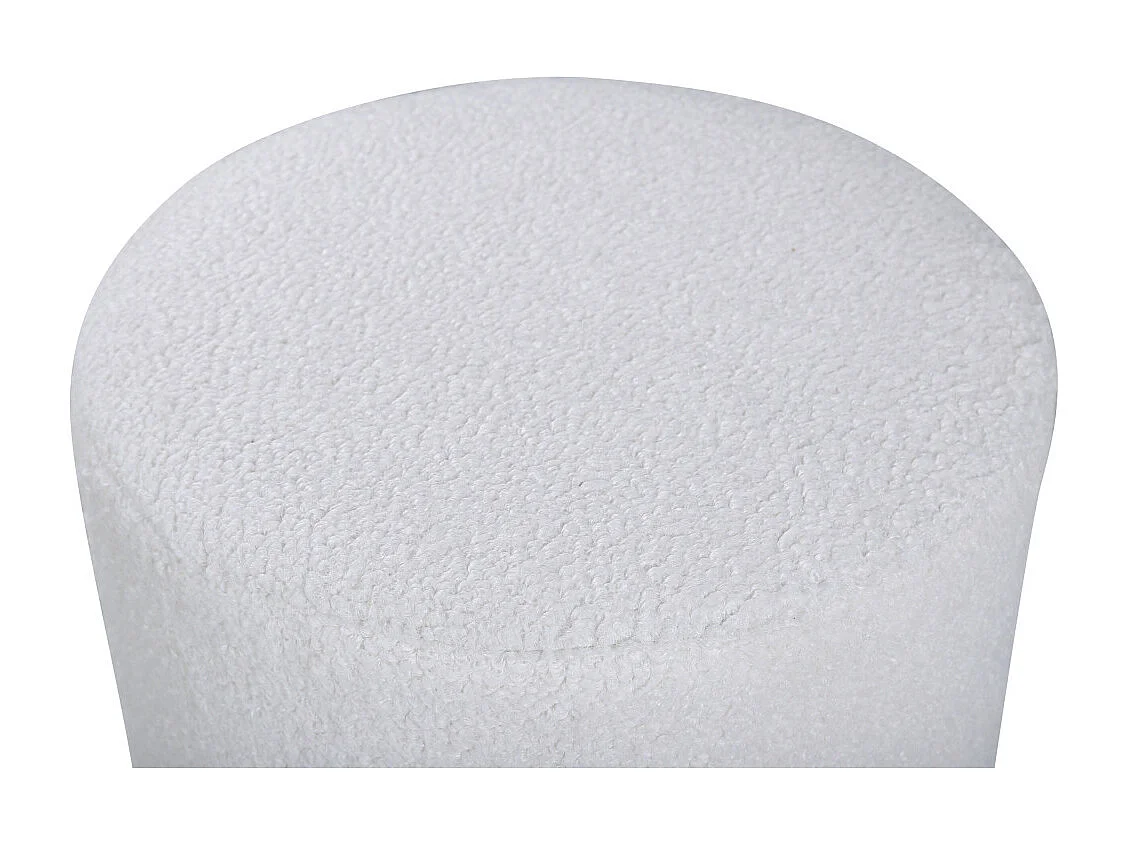 Benji pouf ,repose-pieds  Ø35cm ours en peluche noir, blanc.