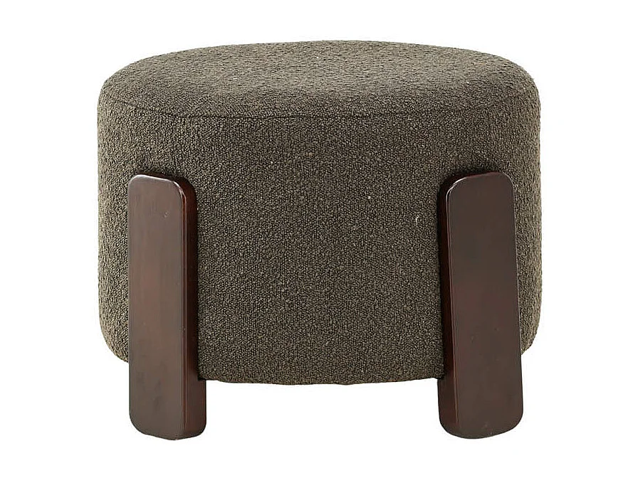 Pouf Design Tissu Bouclette "Coffey" 52cm Gris Foncé