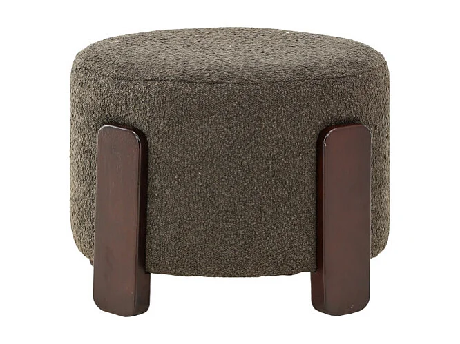 Pouf Design Tissu Bouclette "Coffey" 52cm Gris Foncé