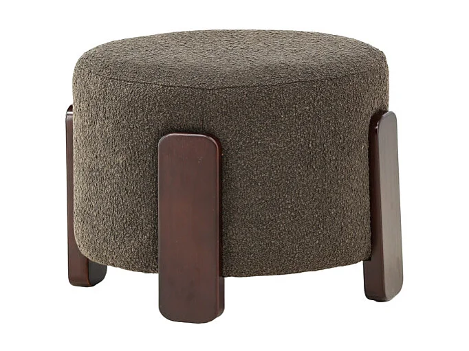 Pouf Design Tissu Bouclette "Coffey" 52cm Gris Foncé