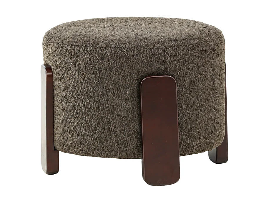Puff Coffey, reposapiés Ø52,5cm marrón, gris oscuro.