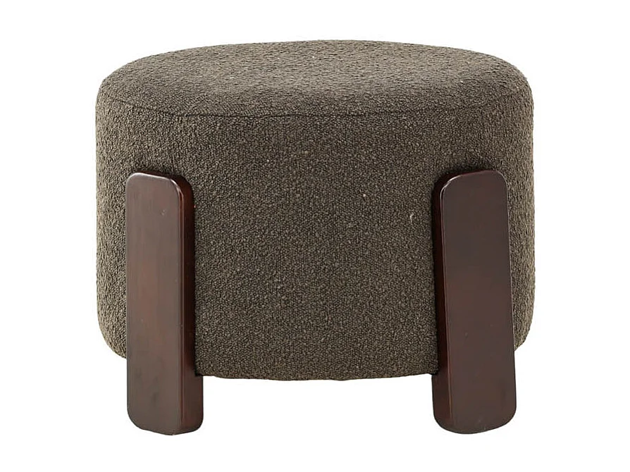 Puff Coffey, reposapiés Ø52,5cm marrón, gris oscuro.