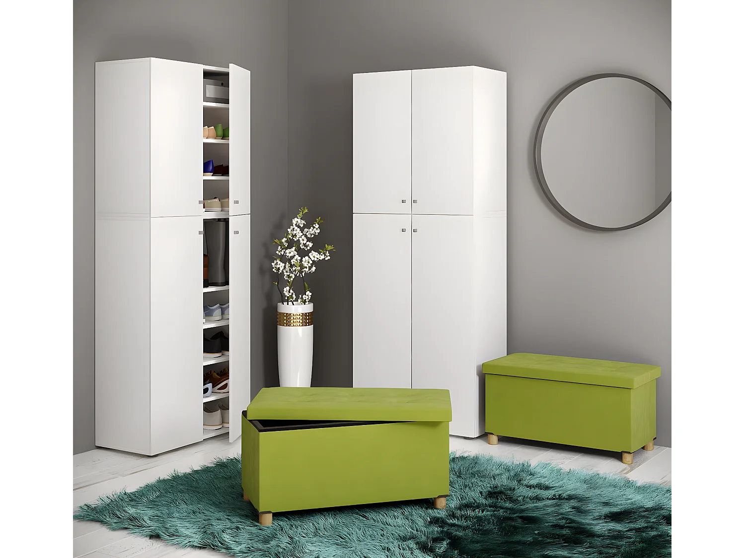 Stoff Sitztruhe Sitzbank Truhe Box Kiste Sizos L