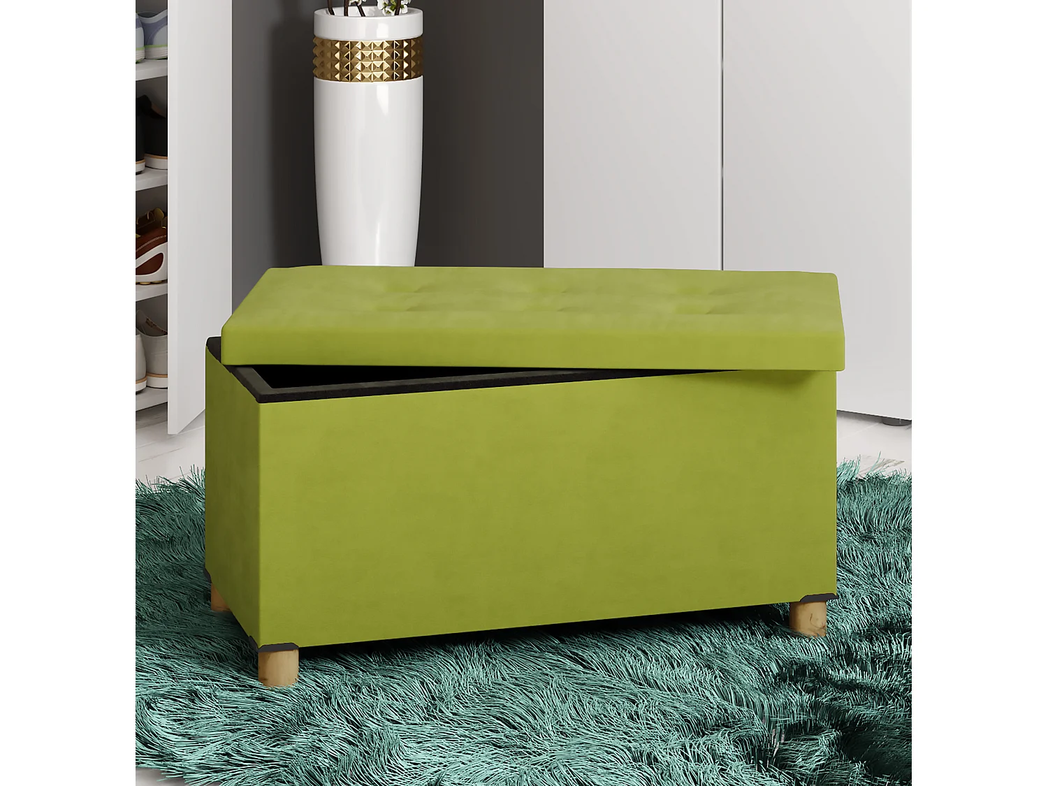 Stoff Sitztruhe Sitzbank Truhe Box Kiste Sizos L