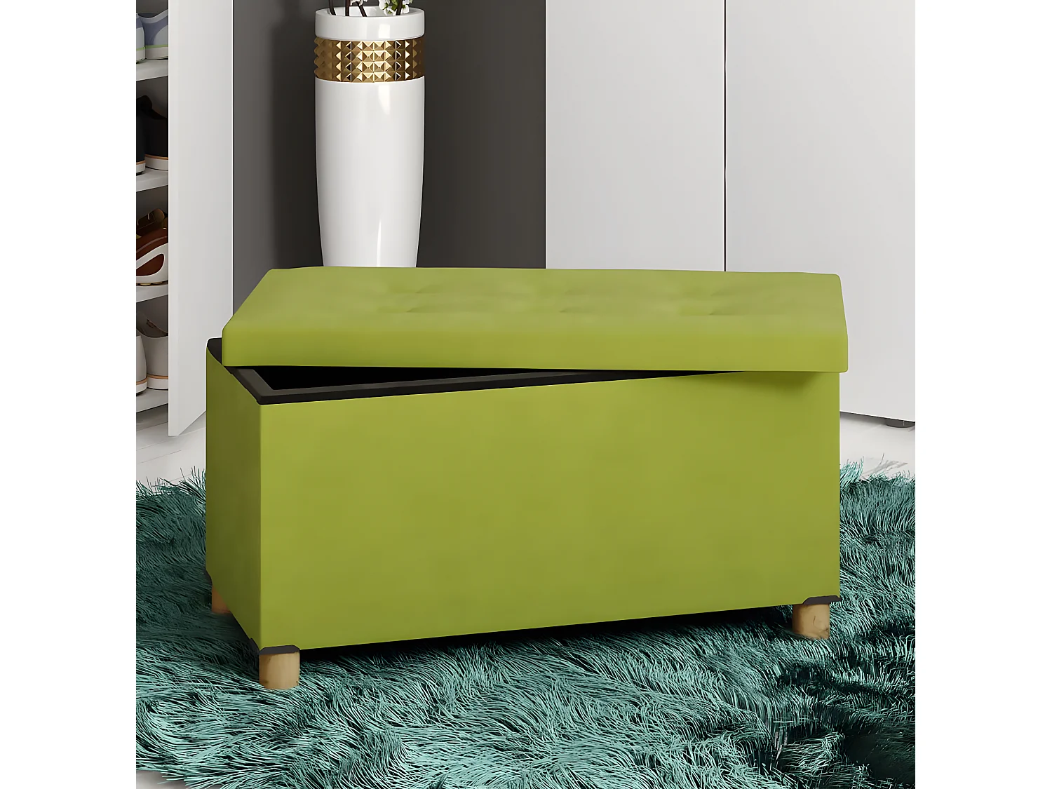 Assento Sizos Verde A. 40 x L. 76 x P. 38 cm