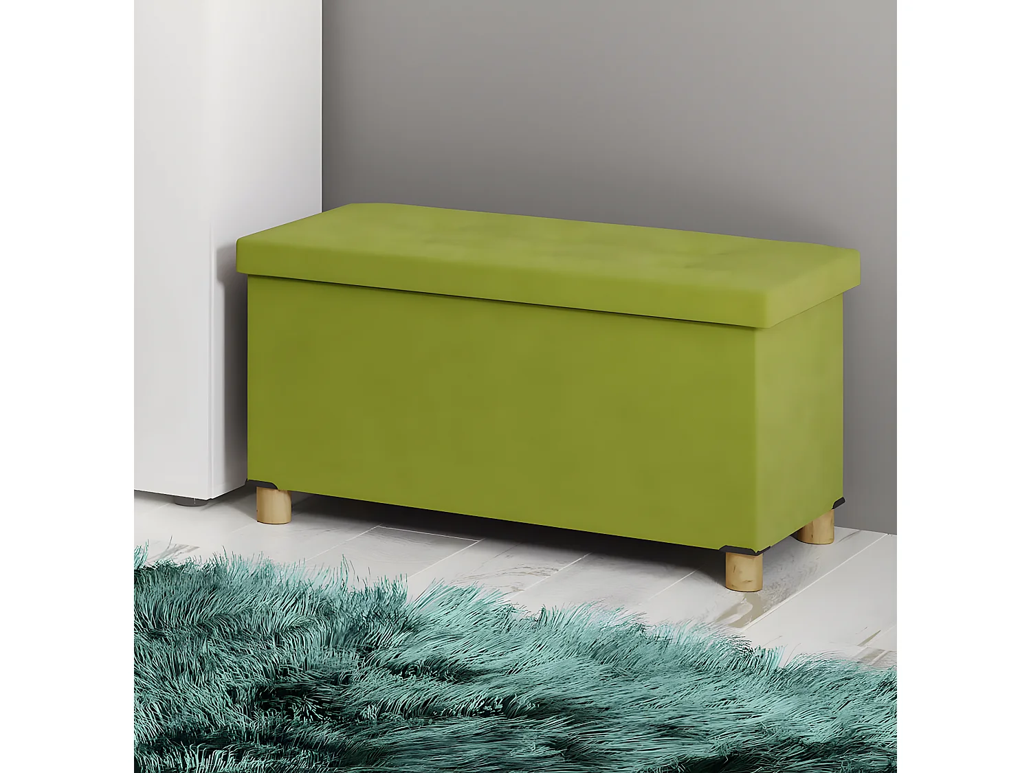 Assento Sizos Verde A. 40 x L. 76 x P. 38 cm