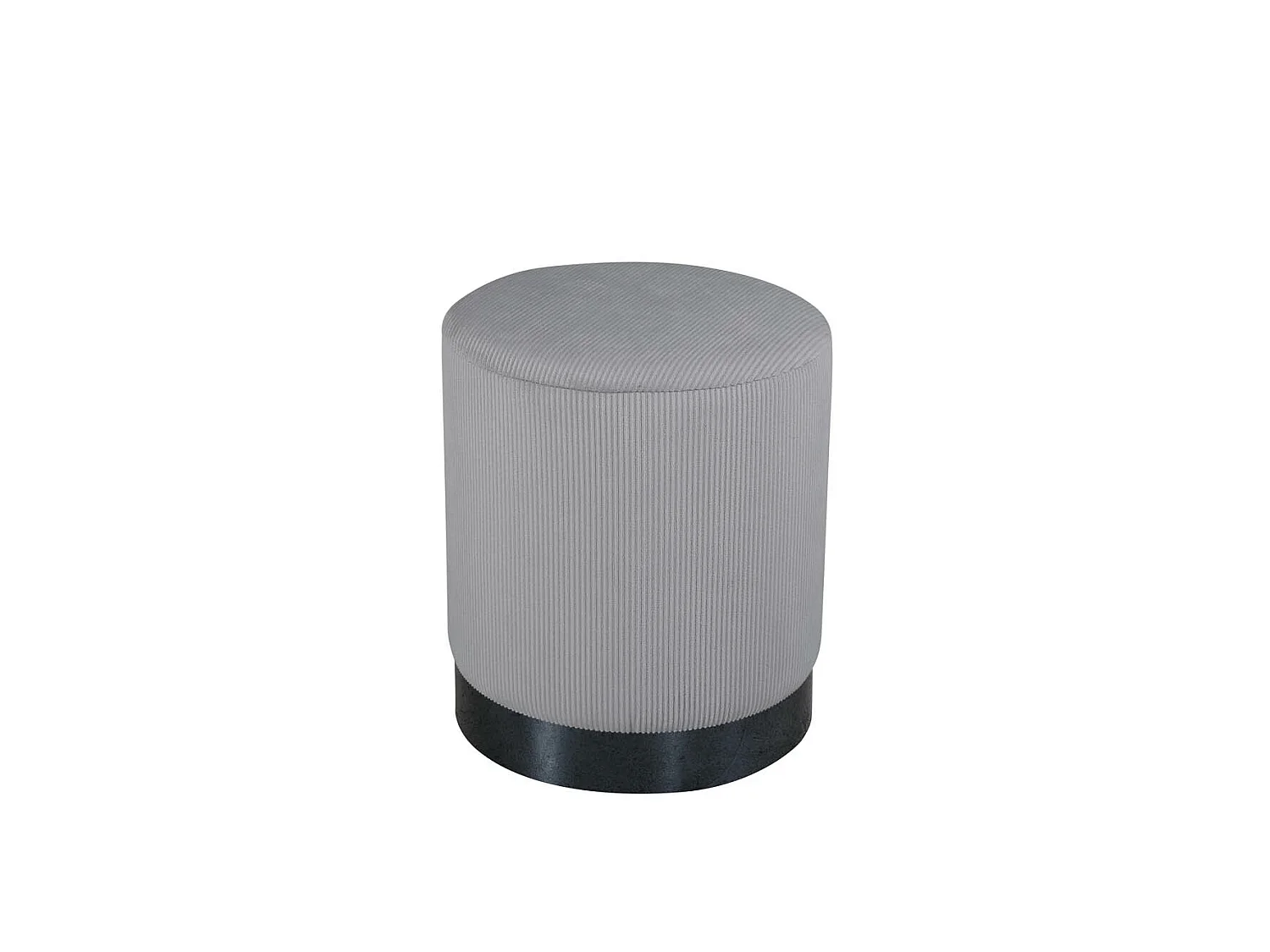 Pouf en Velours Côtelé "Benji" 42cm Gris