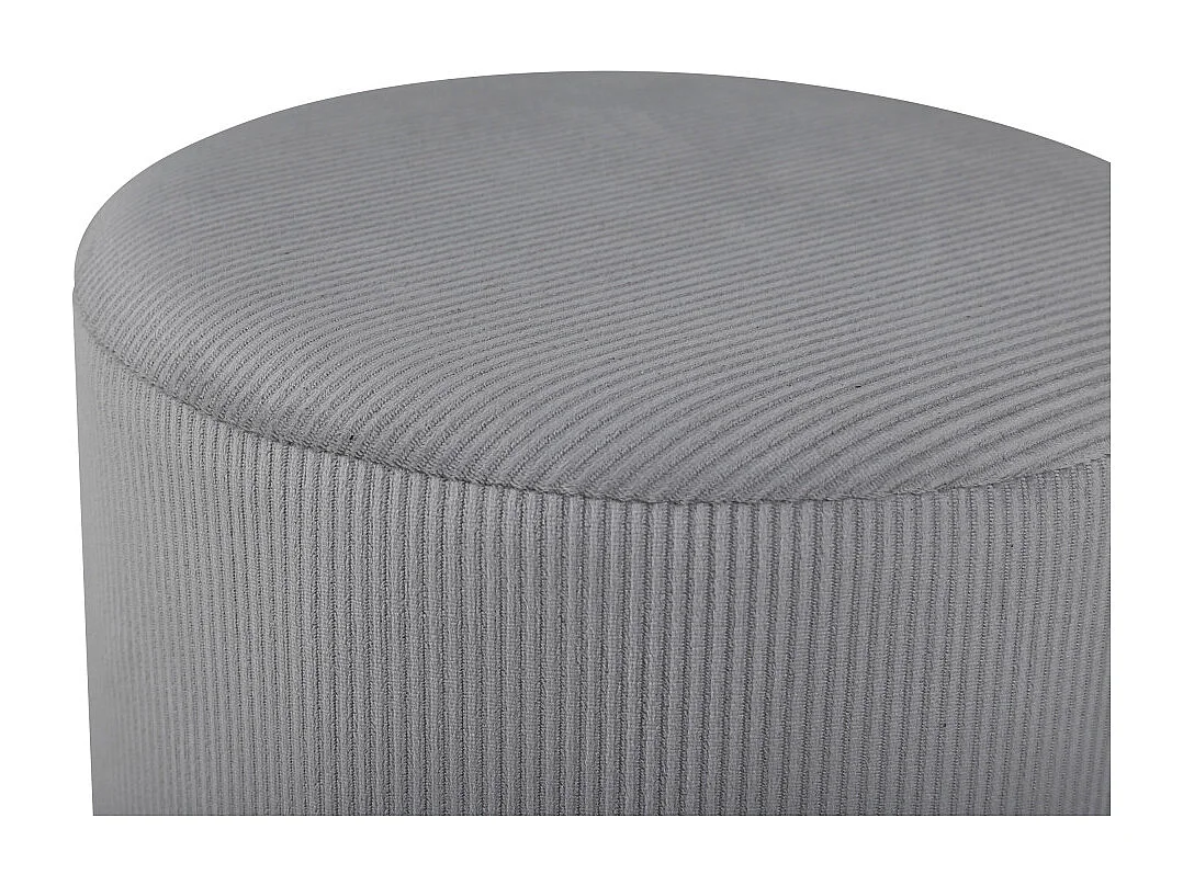 Pouf en Velours Côtelé "Benji" 42cm Gris