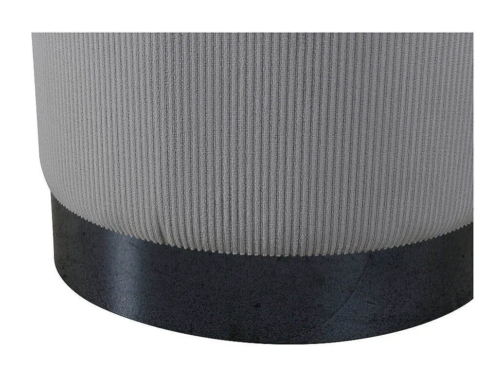 Pouf en Velours Côtelé "Benji" 42cm Gris