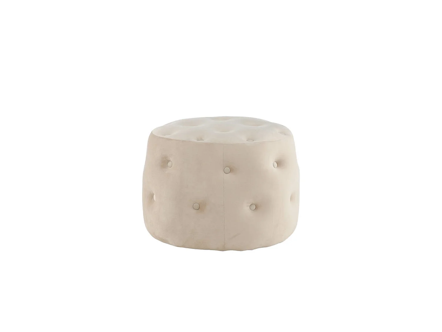 Puf Benjamin, reposapiés Ø55cm velour blanco.