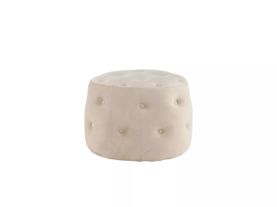 Kauf Unique Benjamin Pouf, Hocker Ø55cm Velour weiß