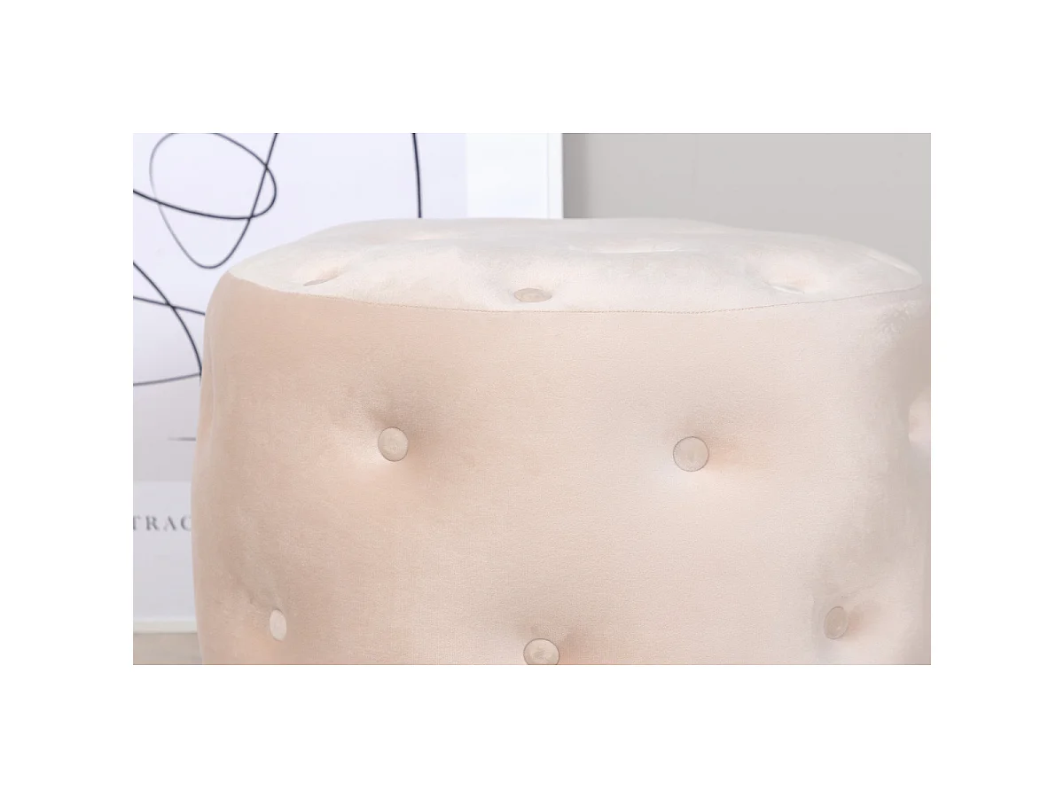 Benjamin Pouf, Hocker Ø55cm Velour weiß.