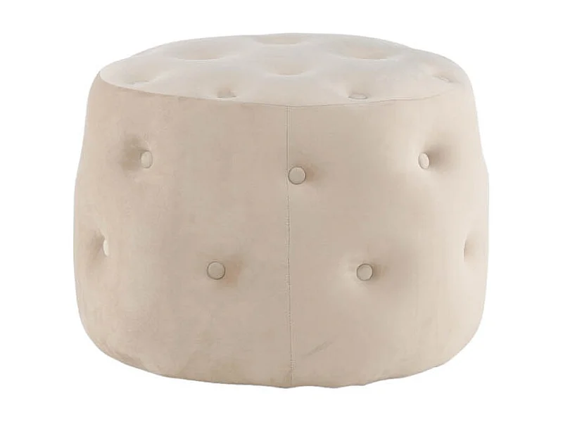 Benjamin poef, hocker Ø55cm velours wit.