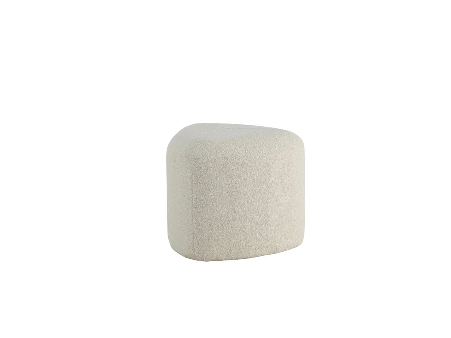 Pouf Tissu Bouclette "Peg" 46cm Blanc
