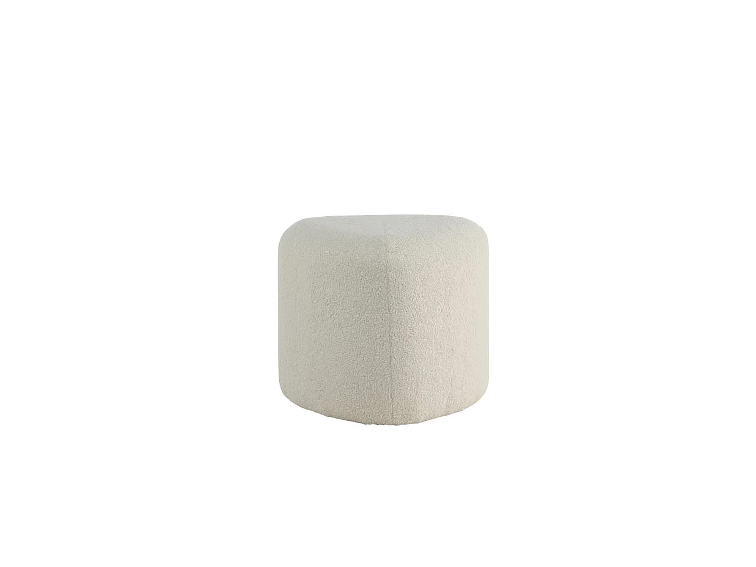 Pouf Tissu Bouclette "Peg" 46cm Blanc