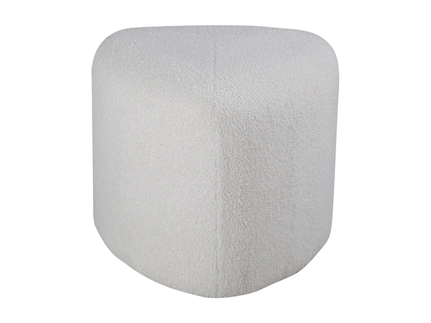 Pouf Tissu Bouclette "Peg" 46cm Blanc