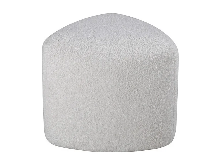 Pouf Tissu Bouclette "Peg" 46cm Blanc