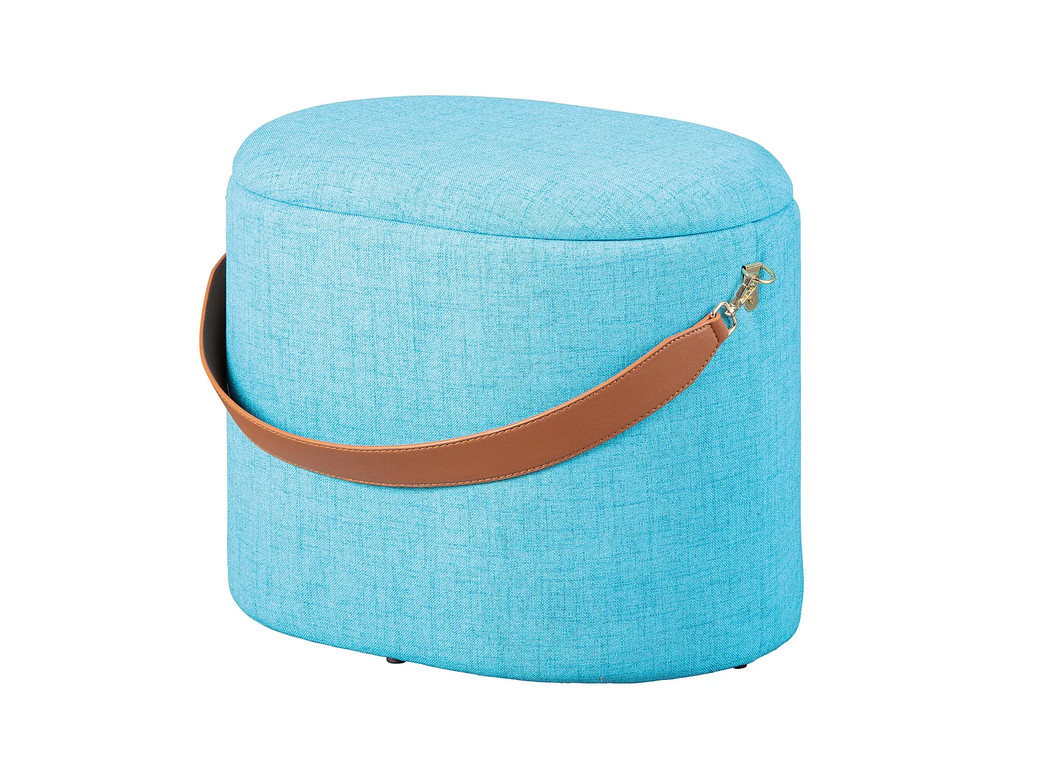 Dirax Repose-pieds/Tabouret avec compartiment de rangement bleu et marron.