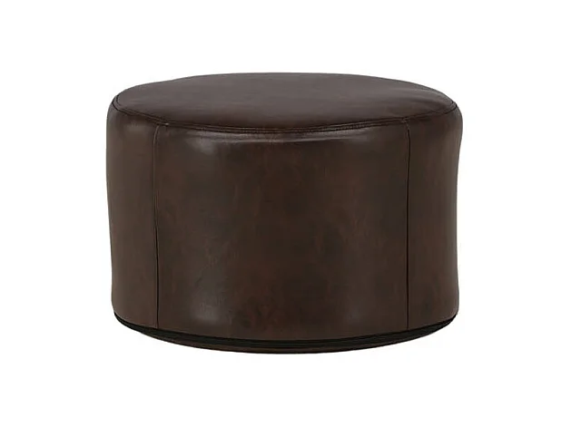 Pouf Design Rond "Eastport" 41cm Marron