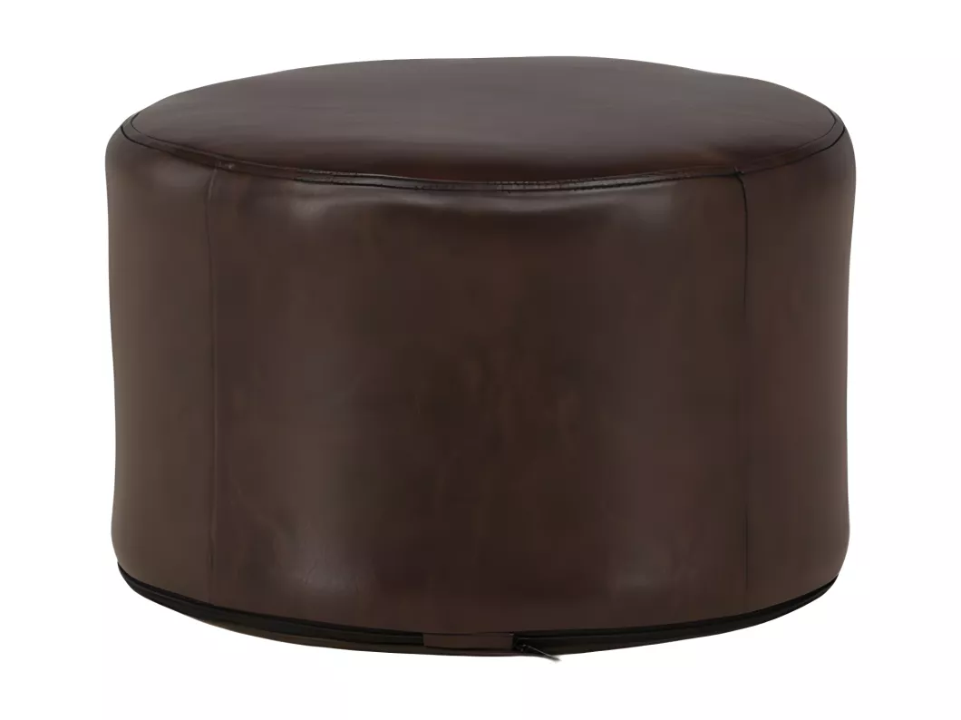 Kauf Unique Eastport Pouf, Hocker Ø41cm PU Kunstleder braun