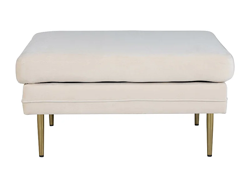 Boom Pouf, Hocker Velour Messing, weiß.