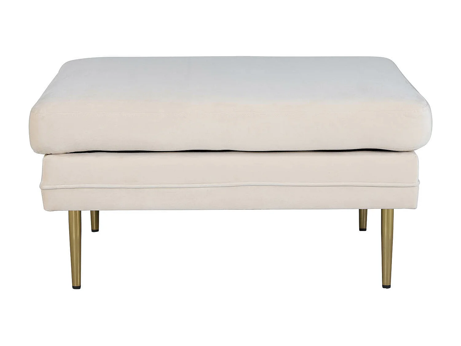 Boom Pouf, Hocker Velour Messing, weiß.