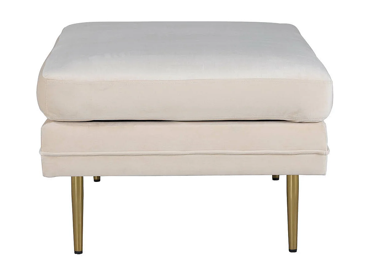 Boom poef, hocker velours messing, wit.