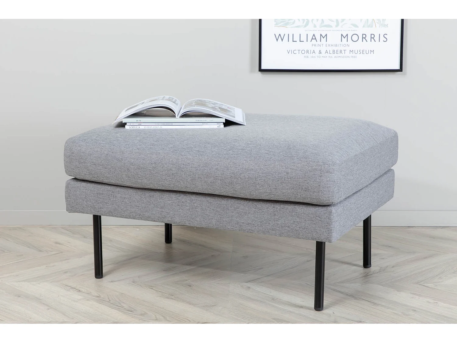 Zoom poef, hocker  zwart, grijs.