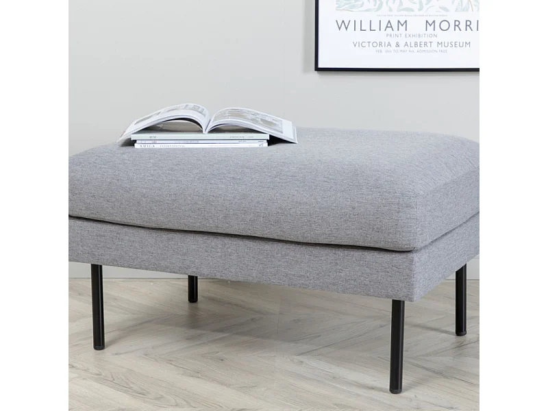 Zoom puf, reposapiés negro, gris.