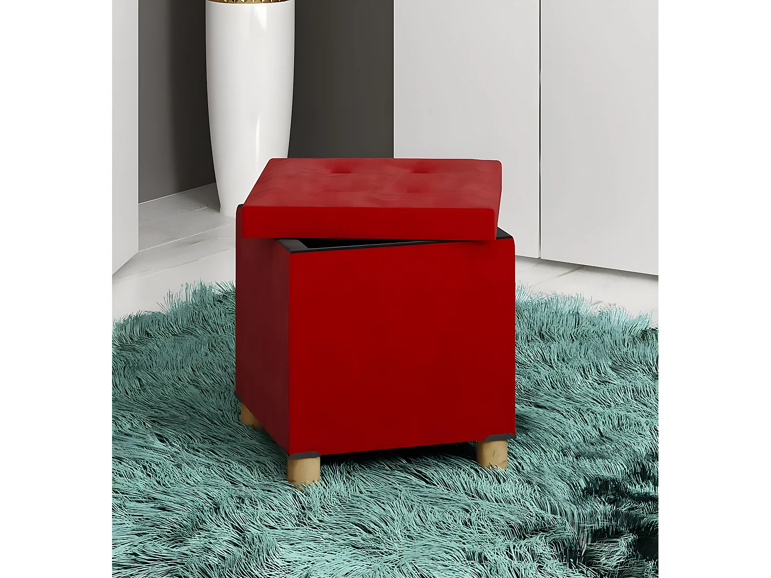 Stoff Sitztruhe Sitzbank Truhe Sitzhocker Sizos M