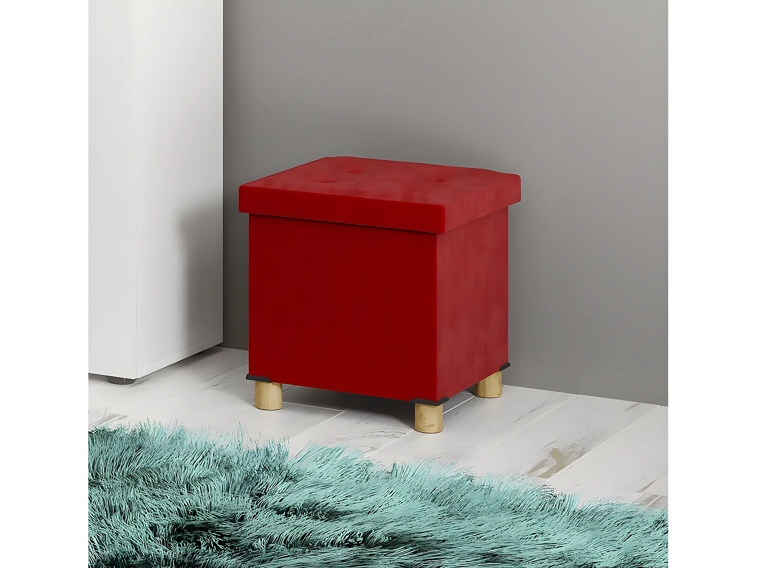 Stoff Sitztruhe Sitzbank Truhe Sitzhocker Sizos M