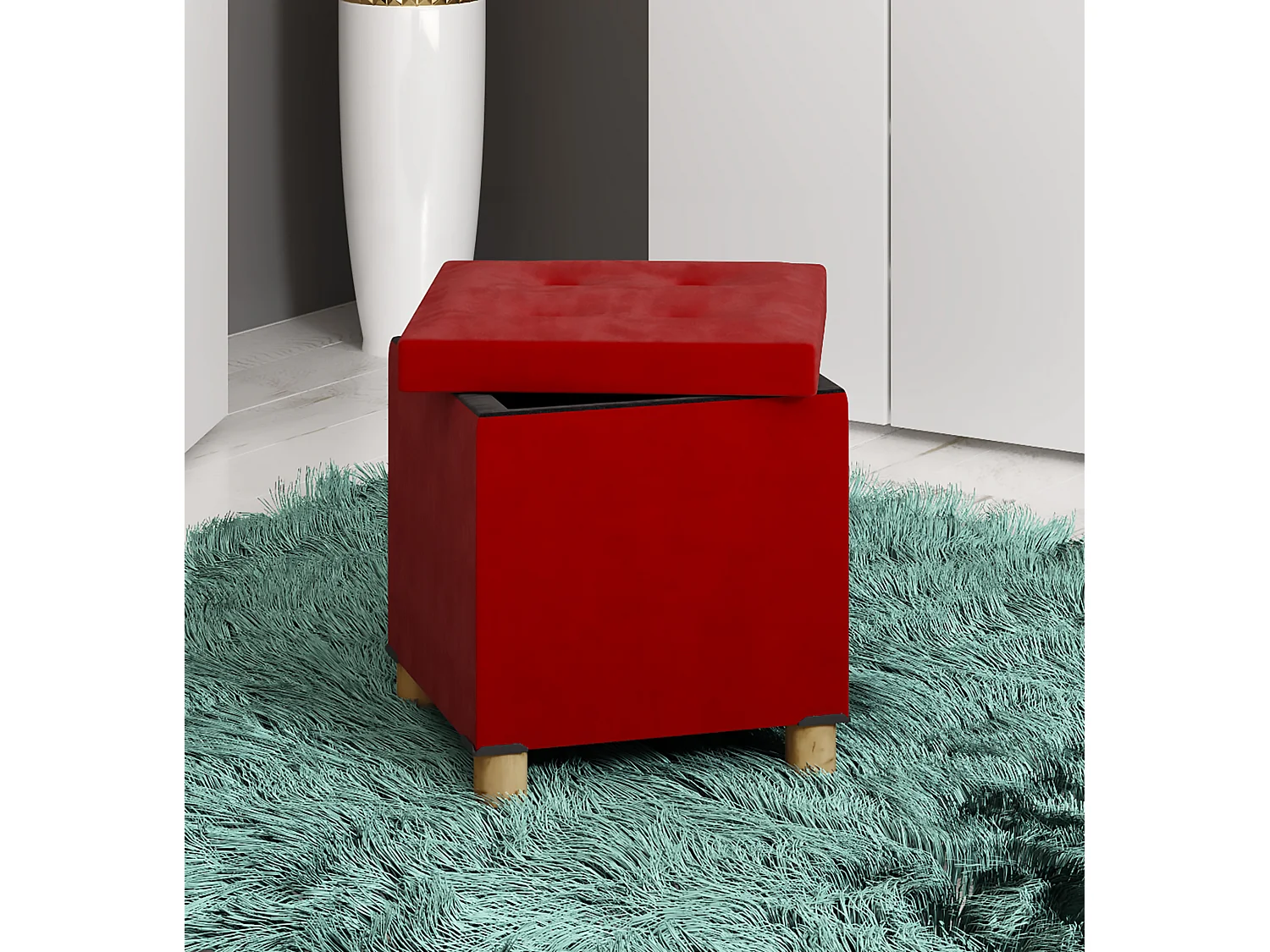 Stoff Sitztruhe Sitzbank Truhe Sitzhocker Sizos M