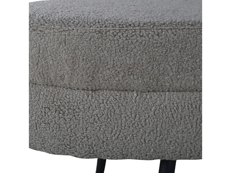 Otto poef, hocker teddystof zwart, bruin.