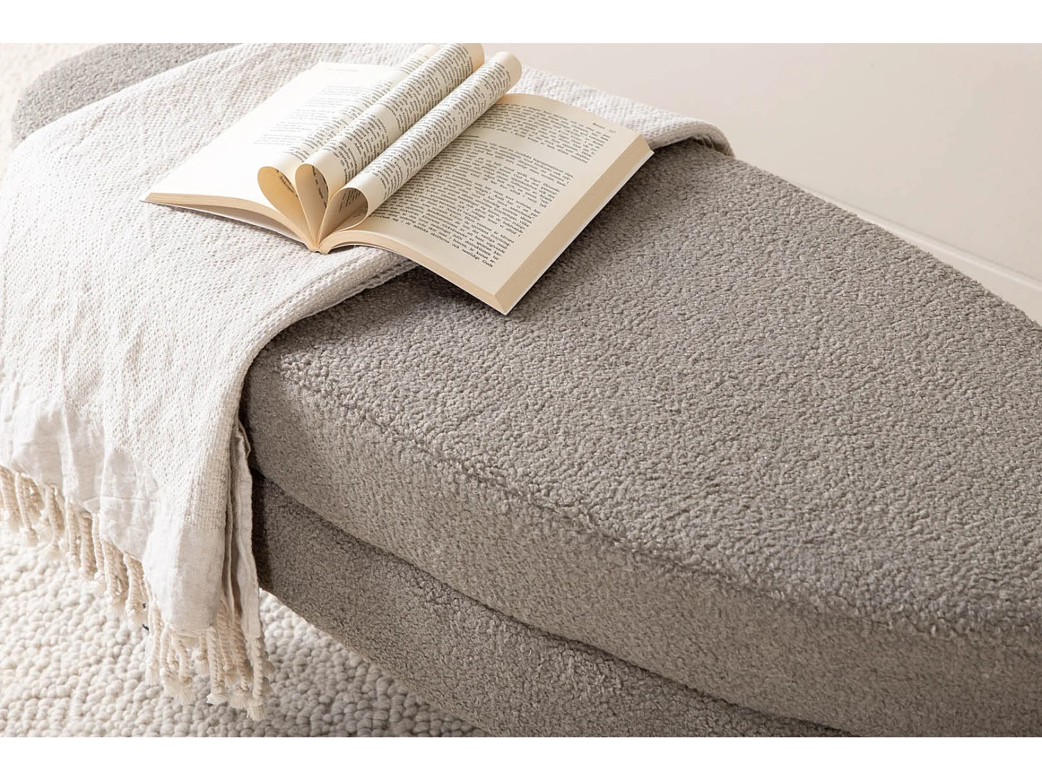 Pouf Design Bouclette "Otto" 100cm Grège