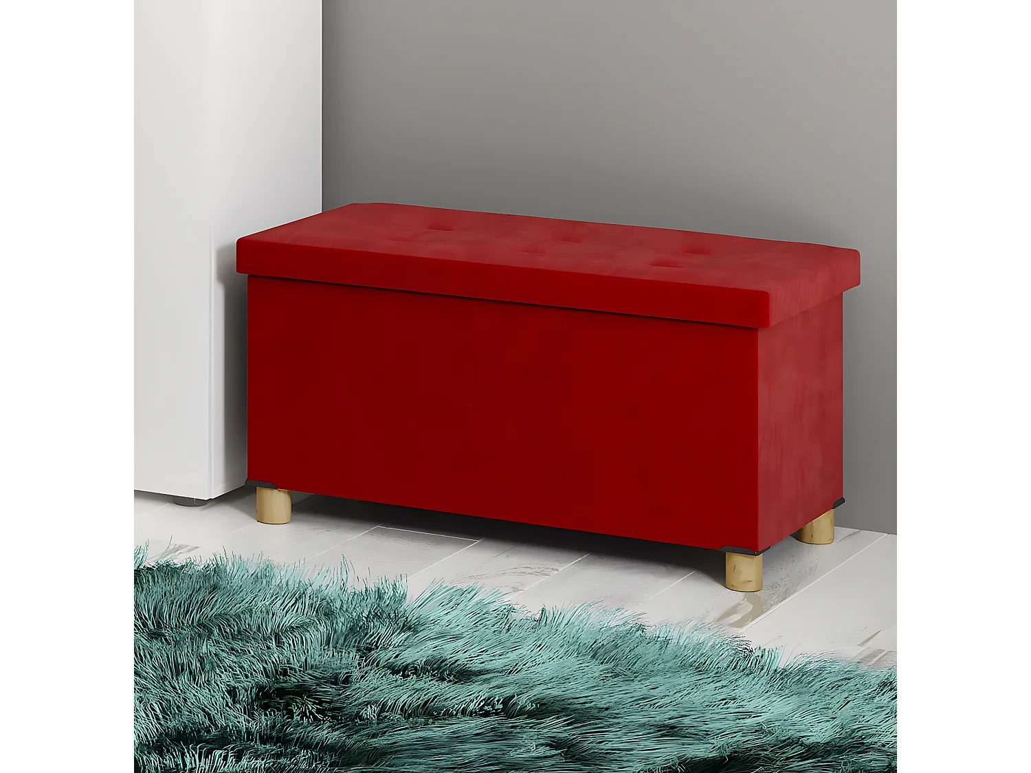 Assento Sizos Vermelho A. 40 x L. 76 x P. 38 cm