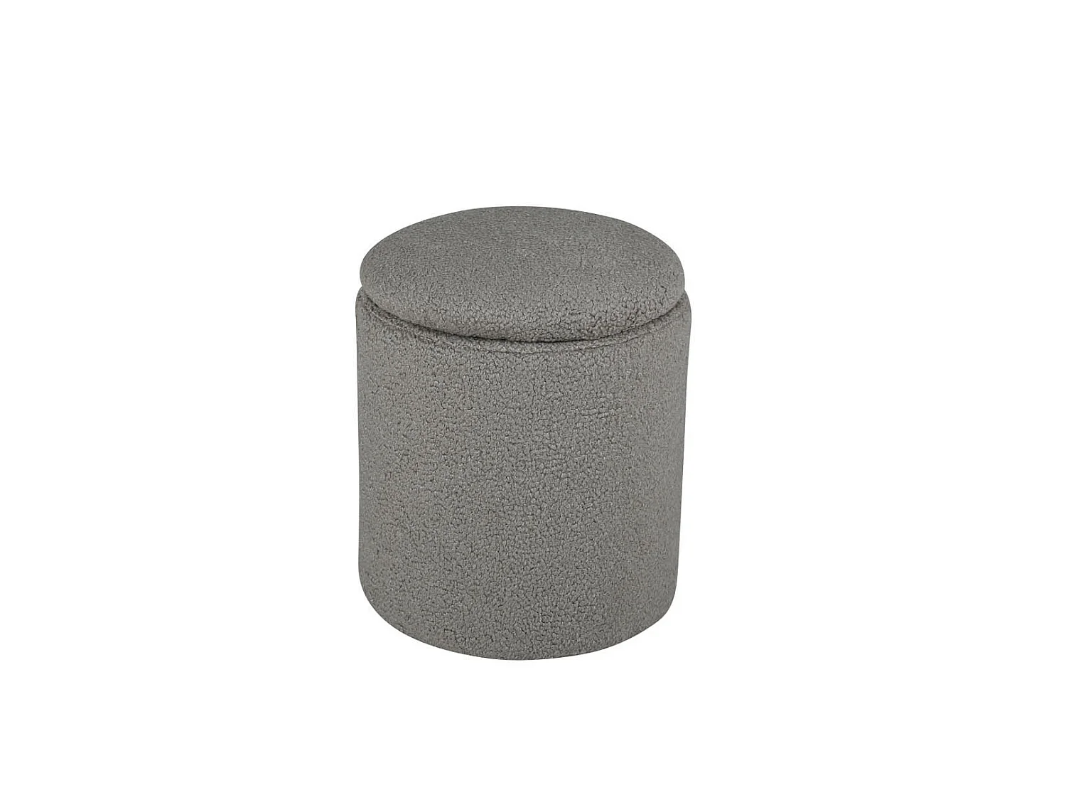 Pouf Coffre Bouclé "Limpen" 40cm Gris