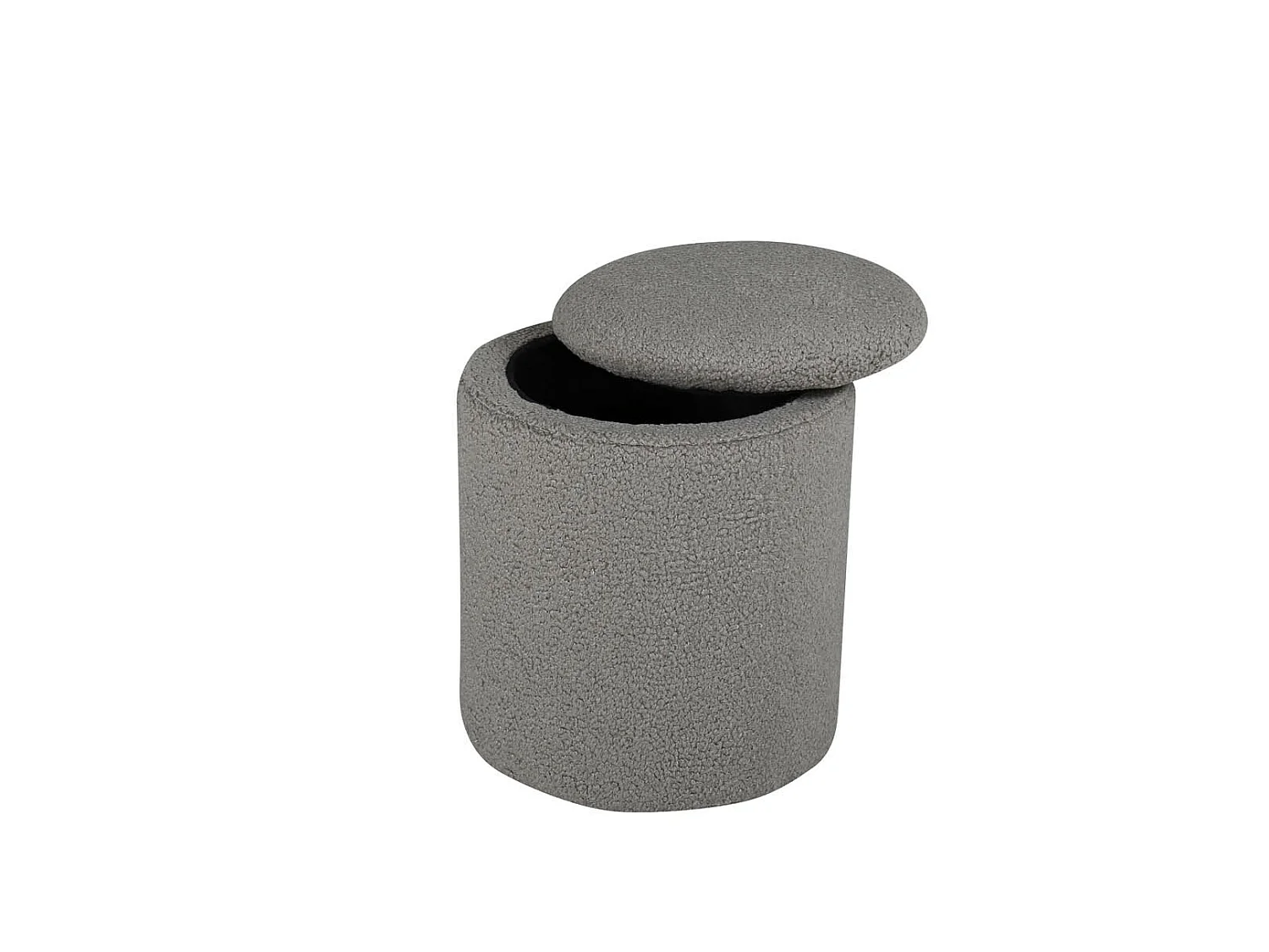 Pouf Coffre Bouclé "Limpen" 40cm Gris