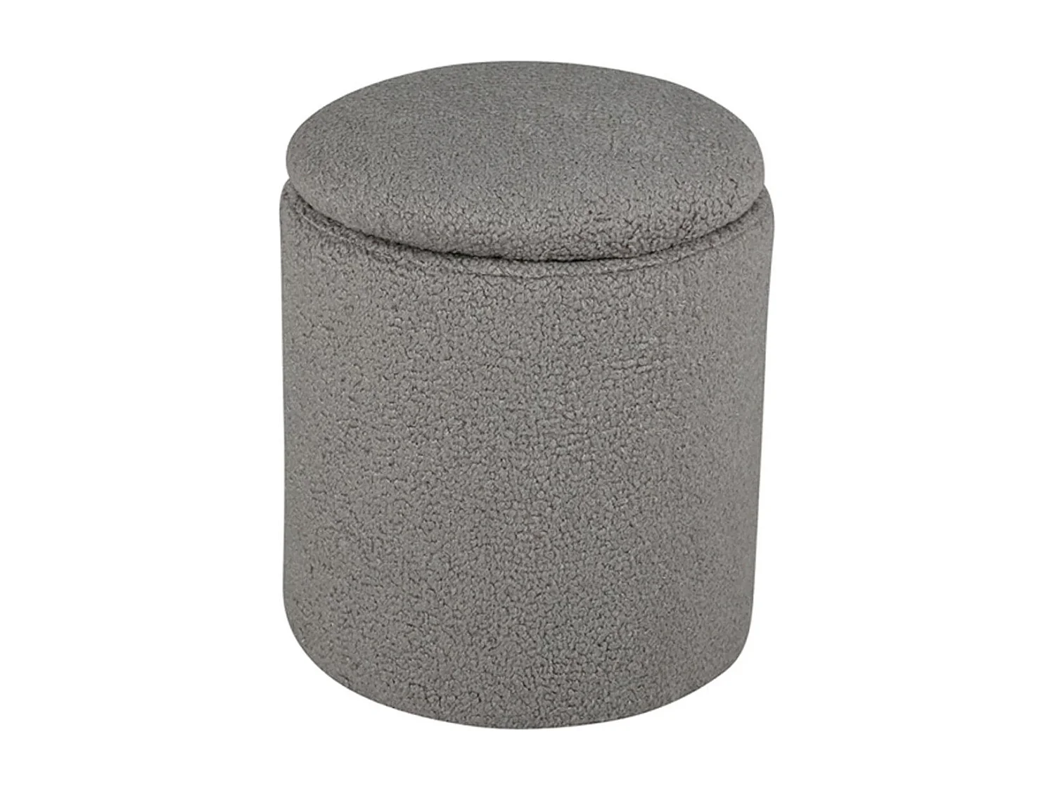 Pouf Coffre Bouclé "Limpen" 40cm Gri