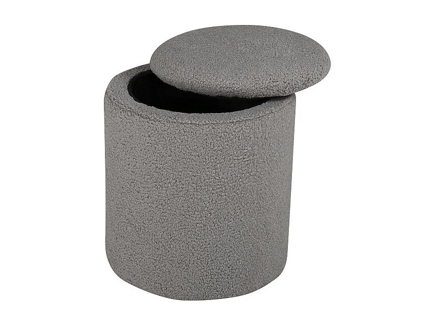 Pouf Coffre Bouclé "Limpen" 40cm Gri