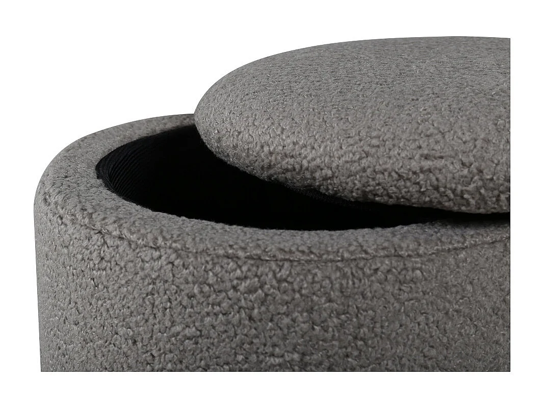 Pouf Coffre Bouclé "Limpen" 40cm Gri