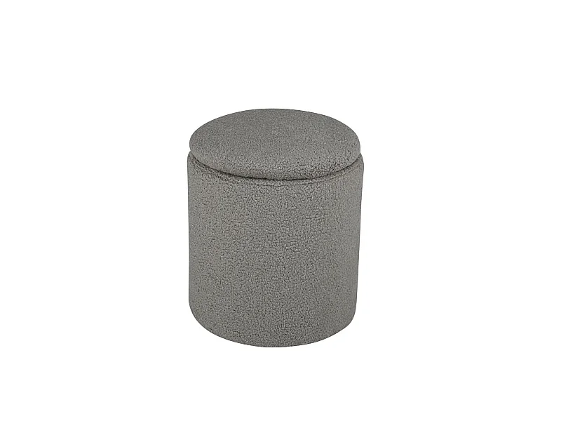 Pouf Coffre Bouclé "Limpen" 40cm Gris