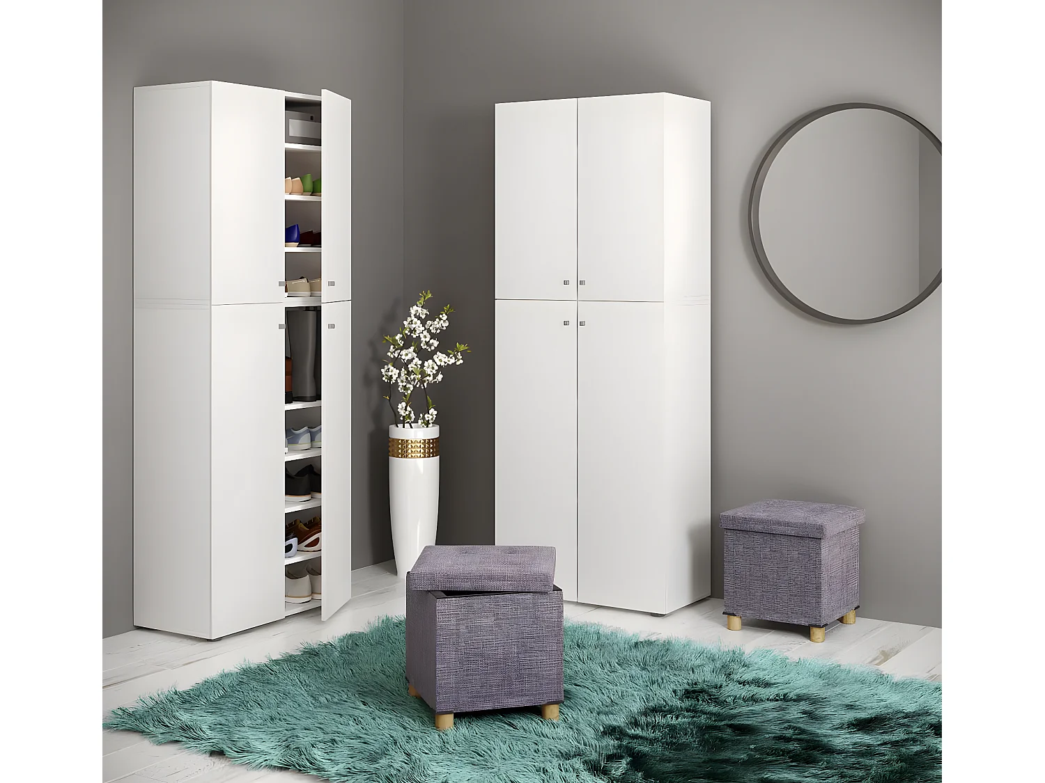 Seat Sizos Gray H. 40 x W. 38 x D. 38 cm